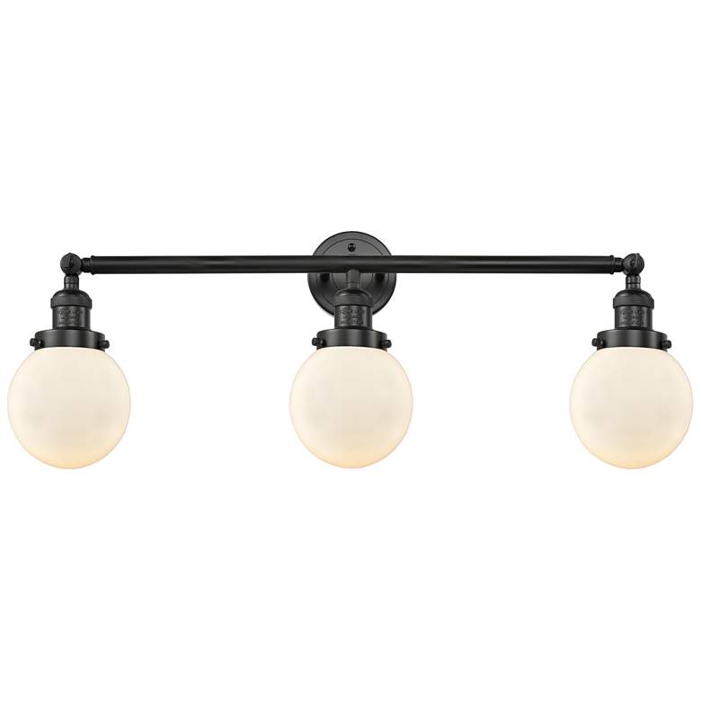 Image 1 Beacon 3 Light 30" LED Bath Light - Matte Black - Matte White Shade