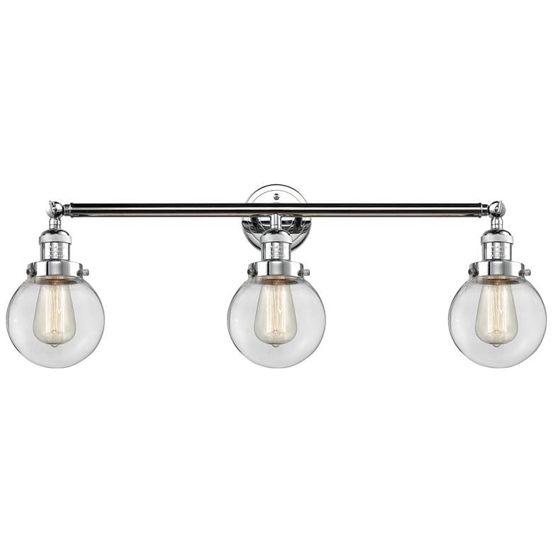 Image 1 Beacon 3 Light 30" LED Bath Light - Polished Chrome - Clear Shade