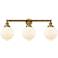 Beacon 3 Light 32" Bath Light - Brushed Brass - Matte White Shade