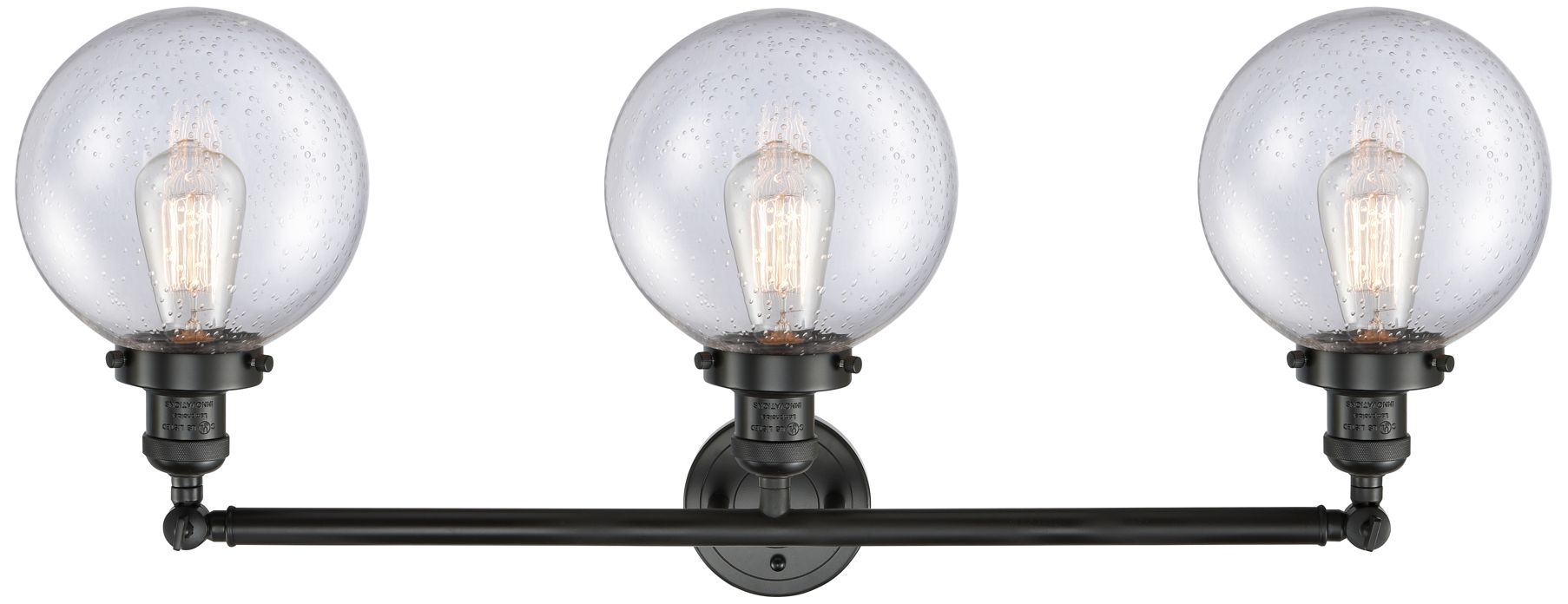 Image 2 Beacon 3 Light 32" Bath Light - Matte Black - Seedy Shade more views