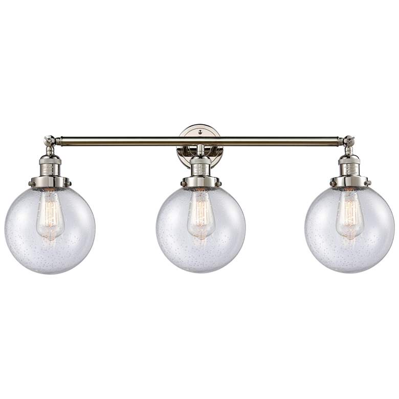 Image 1 Beacon 3 Light 32" Bath Light - Polished Nickel - Seedy Shade