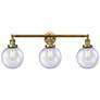 Beacon 3 Light 32" LED Bath Light - Brushed Brass - Seedy Shade