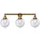 Beacon 3 Light 32" LED Bath Light - Brushed Brass - Seedy Shade