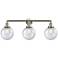 Beacon 3 Light 32" LED Bath Light - Brushed Satin Nickel - Seedy Shade