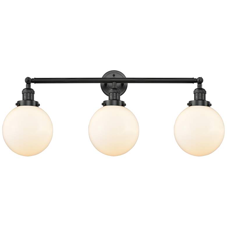 Image 1 Beacon 3 Light 32" LED Bath Light - Matte Black - Matte White Shade