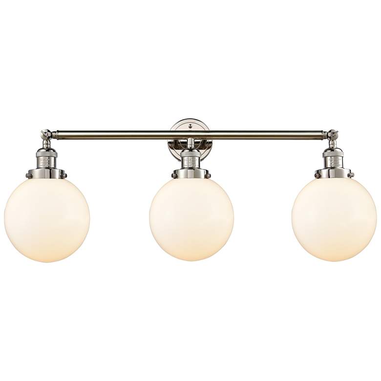 Image 1 Beacon 3 Light 32" LED Bath Light - Polished Nickel - Matte White Shad