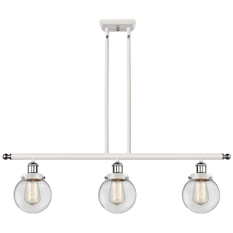 Image 1 Beacon 3 Light 36 inch Island Light - White and Polished Chrome  - Clear S