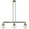 Beacon 3 Light 39" Island Light - Antique Brass - Seedy Shade