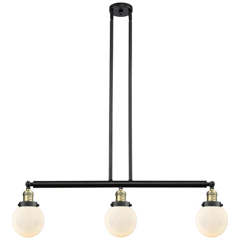 Image 1 Beacon 3 Light 39" Island Light - Black Antique Brass  - Matte White S