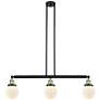 Beacon 3 Light 39" Island Light - Black Antique Brass  - Matte White S
