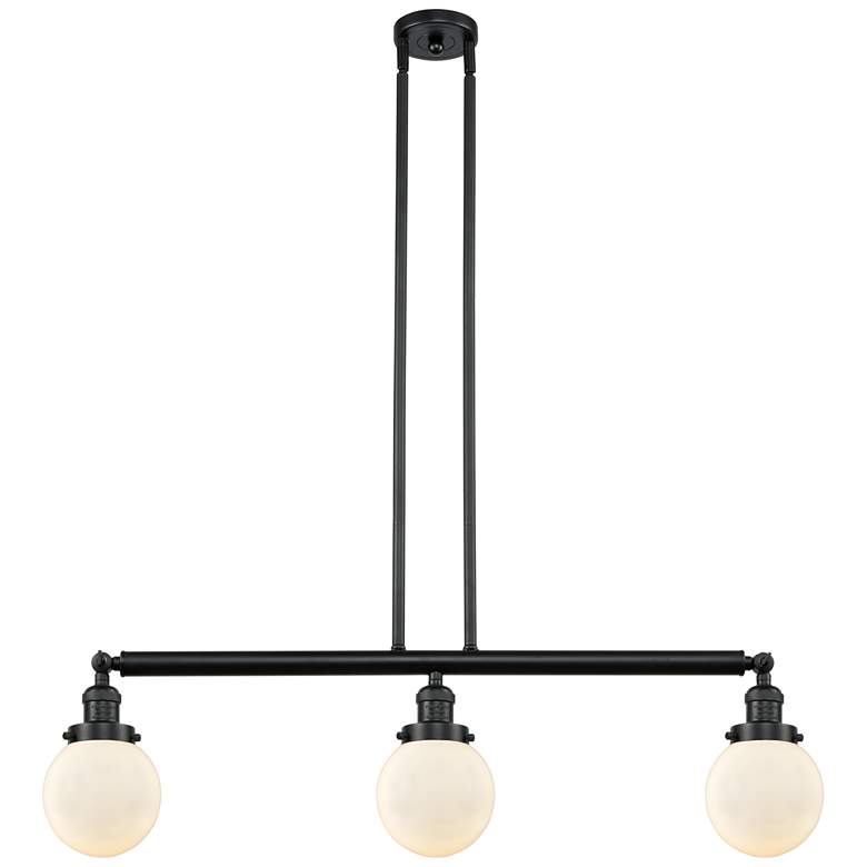 Image 1 Beacon 3 Light 39" Island Light - Matte Black - Matte White Shade