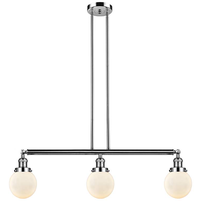 Image 1 Beacon 3 Light 39" Island Light - Polished Nickel - Matte White Shade