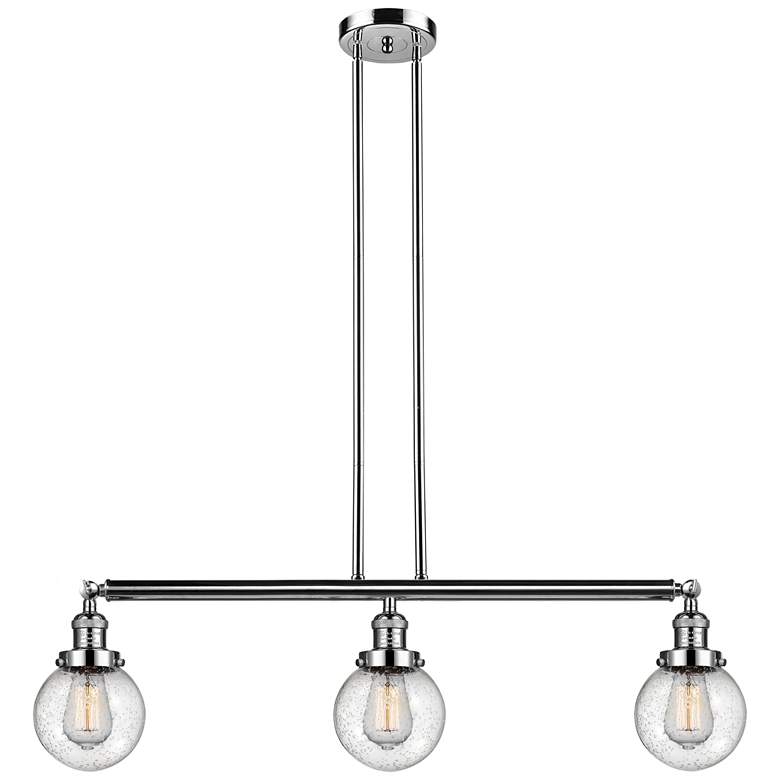 Image 1 Beacon 3 Light 39" Island Light - Polished Nickel - Seedy Shade