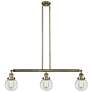 Beacon 3 Light 39" LED Island Light - Antique Brass  - Clear Shade
