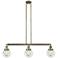 Beacon 3 Light 39" LED Island Light - Antique Brass - Clear Shade