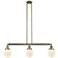 Beacon 3 Light 39" LED Island Light - Antique Brass - Matte White Sha