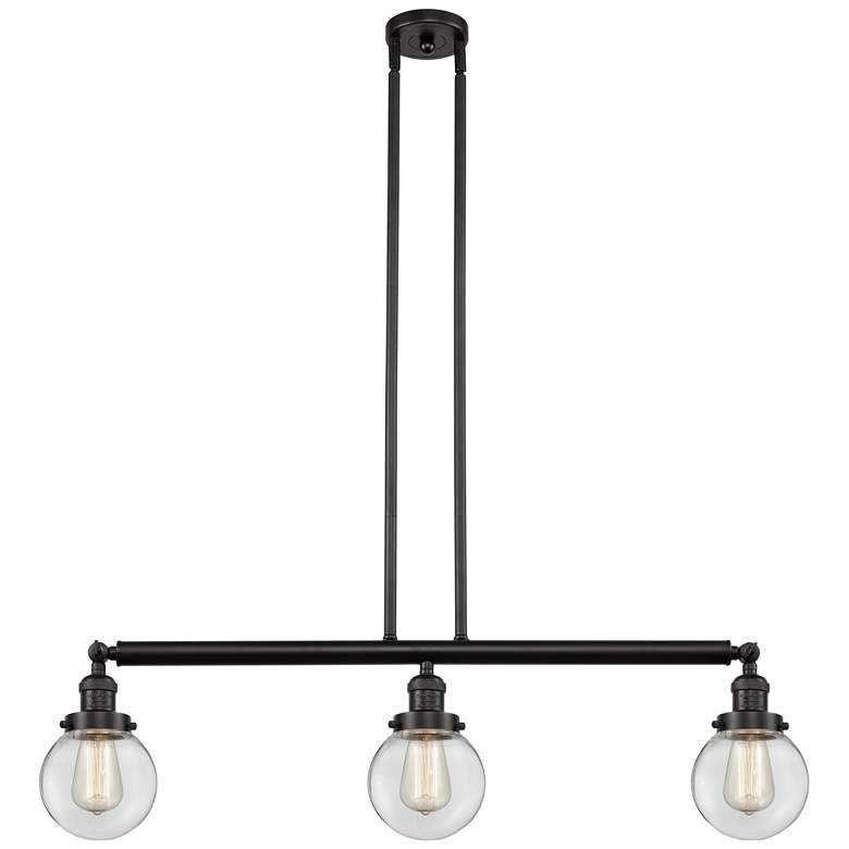 Image 1 Beacon 3 Light 39" LED Island Light - Oil Rubbed Bronze - Clear Shade
