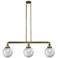 Beacon 3 Light 41" Island Light - Antique Brass - Clear Shade