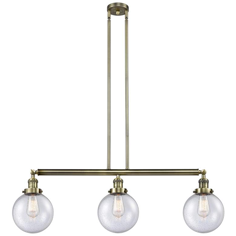 Image 1 Beacon 3 Light 41" Island Light - Antique Brass - Seedy Shade
