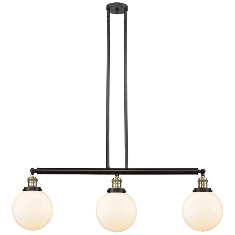Image 1 Beacon 3 Light 41" Island Light - Black Antique Brass  - Matte White S