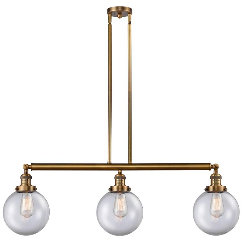 Image 1 Beacon 3 Light 41" Island Light - Brushed Brass - Clear Shade