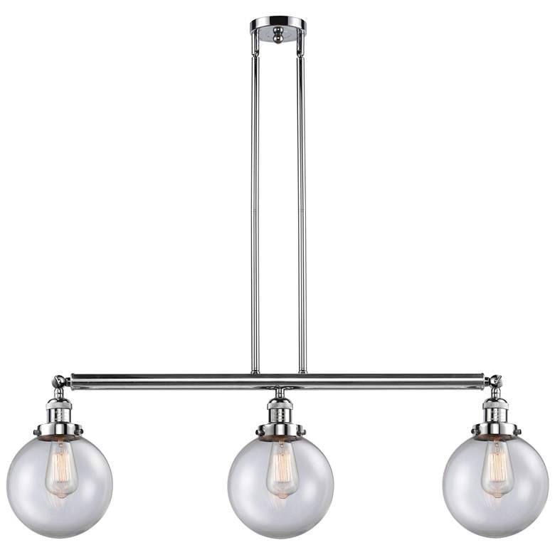 Image 1 Beacon 3 Light 41" Island Light - Polished Chrome - Clear Shade
