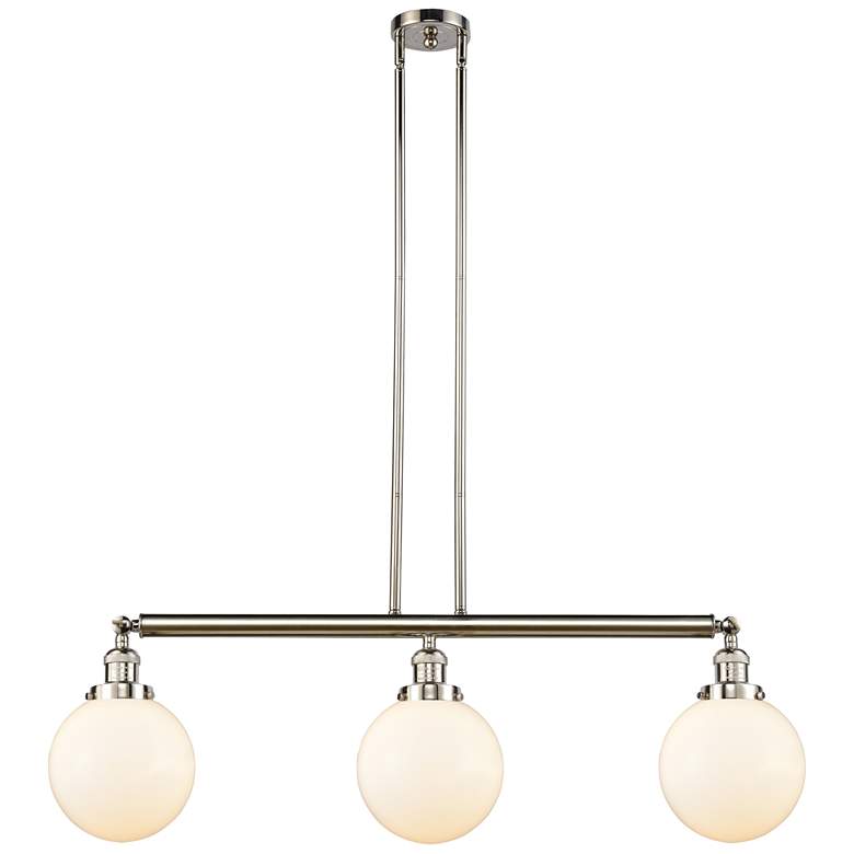 Image 1 Beacon 3 Light 41" Island Light - Polished Nickel - Matte White Shade
