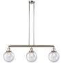 Beacon 3 Light 41" Island Light - Polished Nickel  - Seedy Shade