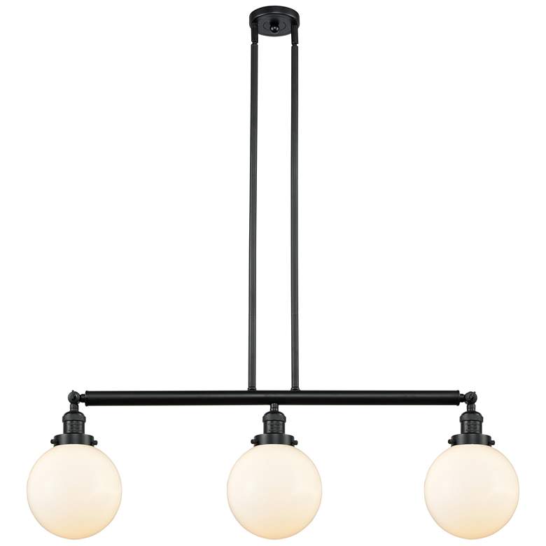 Image 1 Beacon 3 Light 41" LED Island Light - Matte Black - Matte White Shade