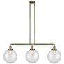 Beacon 3 Light 42" Island Light - Antique Brass  - Clear Shade