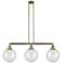 Beacon 3 Light 42" Island Light - Antique Brass - Clear Shade