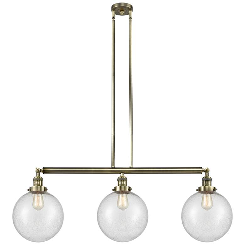 Image 1 Beacon 3 Light 42" LED Island Light - Antique Brass - Seedy Shade