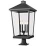 1_Beacon 33" High Matte Black 4-Light Outdoor Pier Mount Light