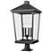 Beacon 33" High Matte Black 4-Light Outdoor Pier Mount Light