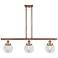 Beacon 36" Wide 3 Light Copper Stem Hung Island Light w/ Clear Shade