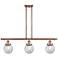 Beacon 36" Wide 3 Light Copper Stem Hung Island Light w/ Seedy Shade
