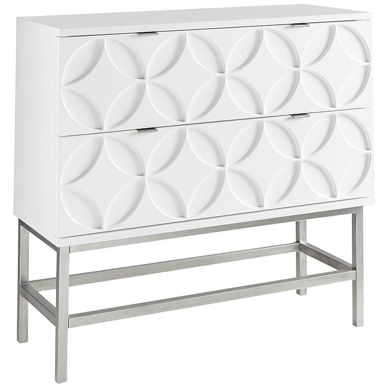 Image 2 Beacon 36" Wide Gloss White Wood 2-Drawer Accent Chest