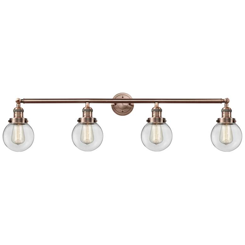 Image 1 Beacon 4 Light 42" Bath Light - Antique Copper - Clear Shade
