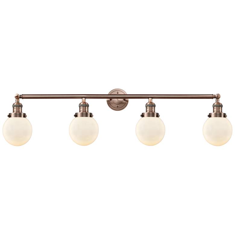 Image 1 Beacon 4 Light 42" Bath Light - Antique Copper - Matte White Shade