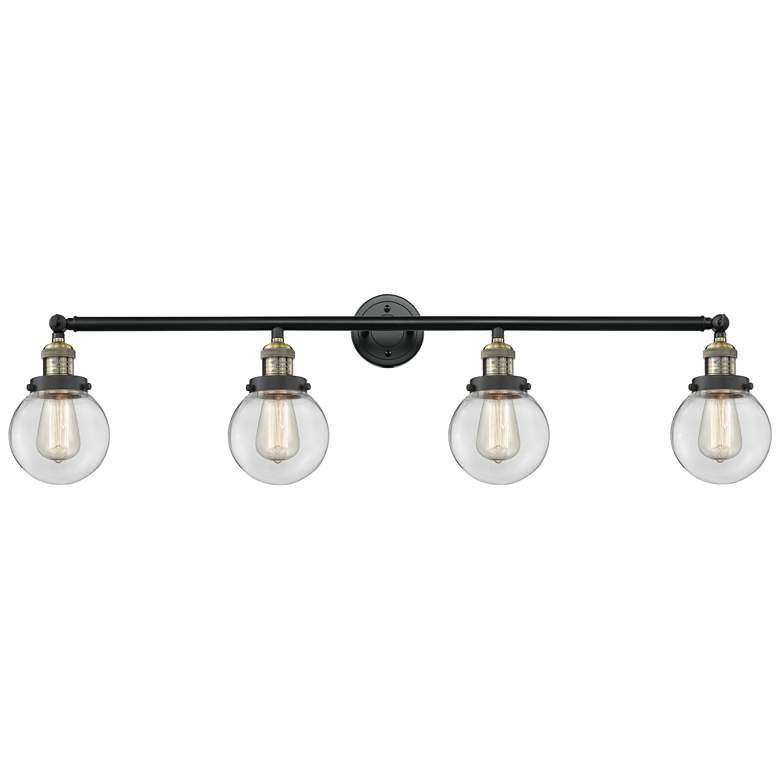 Image 1 Beacon 4 Light 42" Bath Light - Black Antique Brass - Clear Shade