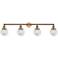 Beacon 4 Light 42" Bath Light - Brushed Brass - Clear Shade