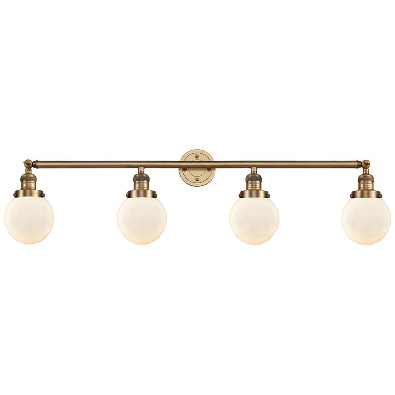 Image 1 Beacon 4 Light 42" Bath Light - Brushed Brass - Matte White Shade