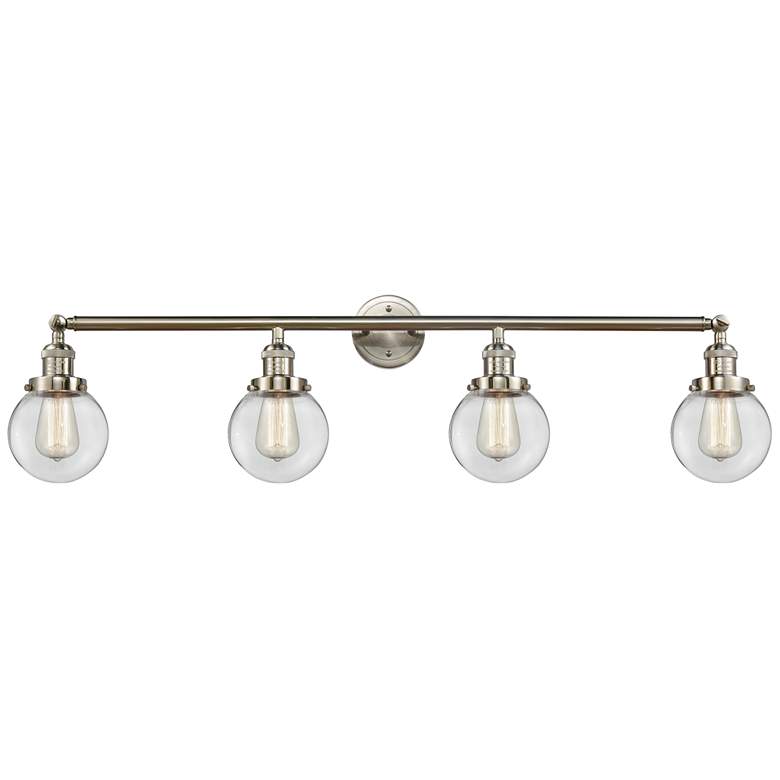 Image 1 Beacon 4 Light 42" Bath Light - Brushed Satin Nickel - Clear Shade