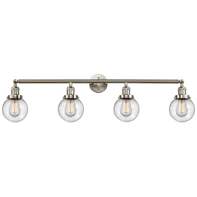 Image 1 Beacon 4 Light 42" Bath Light - Brushed Satin Nickel - Seedy Shade