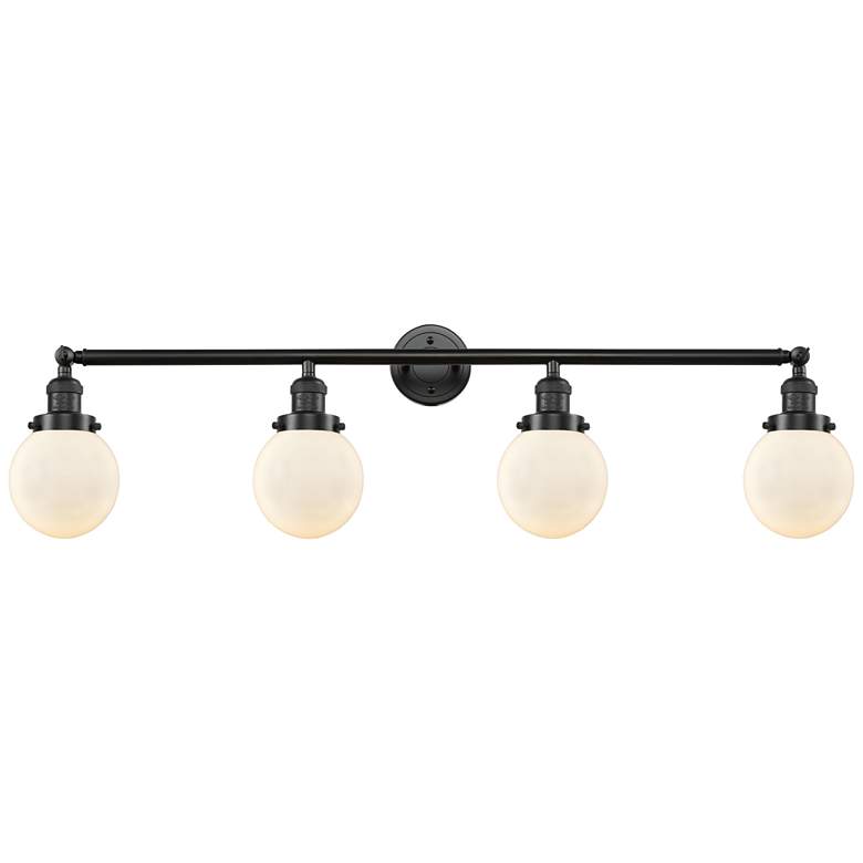 Image 1 Beacon 4 Light 42" Bath Light - Oil Rubbed Bronze - Matte White Shade