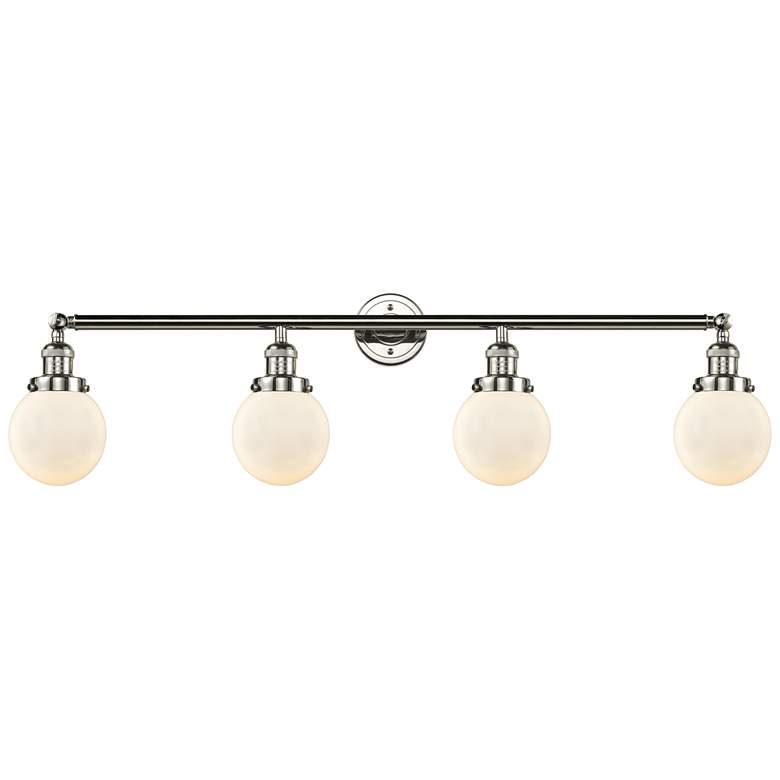Image 1 Beacon 4 Light 42" Bath Light - Polished Nickel - Matte White Shade