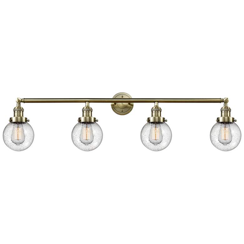 Image 1 Beacon 4 Light 42" LED Bath Light - Antique Brass - Seedy Shade