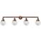 Beacon 4 Light 42" LED Bath Light - Antique Copper - Clear Shade