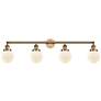 Beacon 4 Light 42" LED Bath Light - Brushed Brass - Matte White Shade