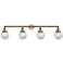 Beacon 4 Light 42" LED Bath Light - Brushed Brass - Seedy Shade
